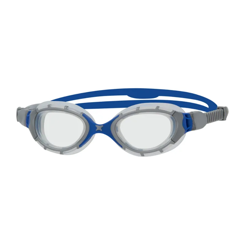 Zoggs Predator Flex Regular Fit Swimming Goggles in Grey / Blue / Clear